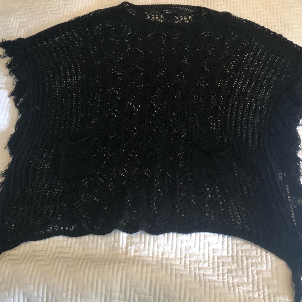 BCBG Mazaria crochet cape